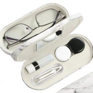 NWOT 2 in 1 Double Sided Leather Contact Lens and Eyeglass Case